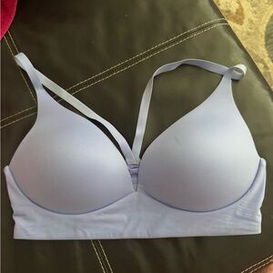 Victoria's Secret Lightly Lined Plunge Blue Bra Sz-34D